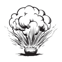 black and white bomb illustration