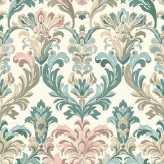 Damask Vintage Retro Victorian Seamless Pattern, vector illustration 22