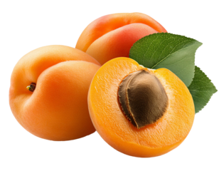 Apricots isolated on white background, cutout 