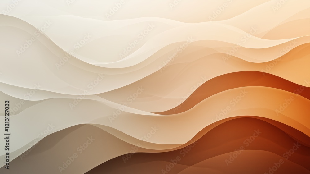 Aufkleber abstract gradient wave pattern with soft earth tones and flowing lines