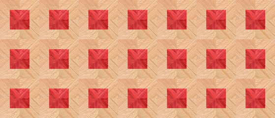 Wooden red marquetry can be patterns created from the combination of red wood, wooden floor, parquet, cutting board