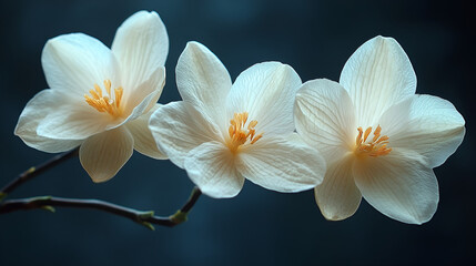 Fototapeta premium origami style A delicate white orchid bloom 