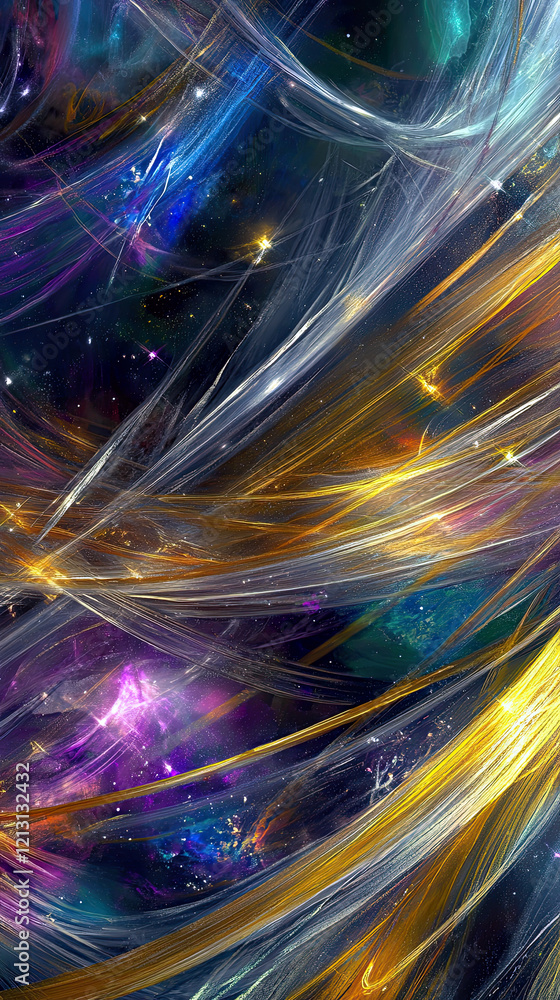 Poster exploring the vivid colors of deep space through cosmic nebulae and stellar formations