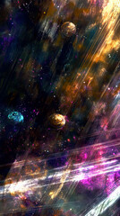 Obraz premium Experience the Wonder of Deep Space With Vibrant Nebulae Illuminating the Cosmic Void