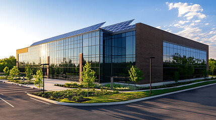 Sunlit Industrial Complex Modern Design and Efficiency in Action