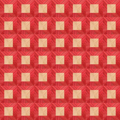 Wooden red marquetry can be patterns created from the combination of red wood, wooden floor, parquet, cutting board