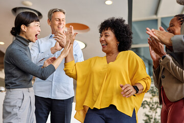 business meeting businesswoman woman office entrepreneur presentation success applause applauding...