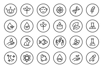 Beauty icon. Cosmetics collection. Minimal thin line icons. Skin care editable stroke. Beauty and Cosmetics icons for web and mobile app.