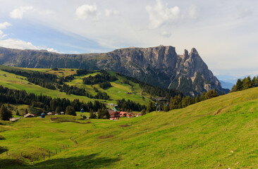 Mountains on Alpe di Siusi Plattkoffel Langkoffel