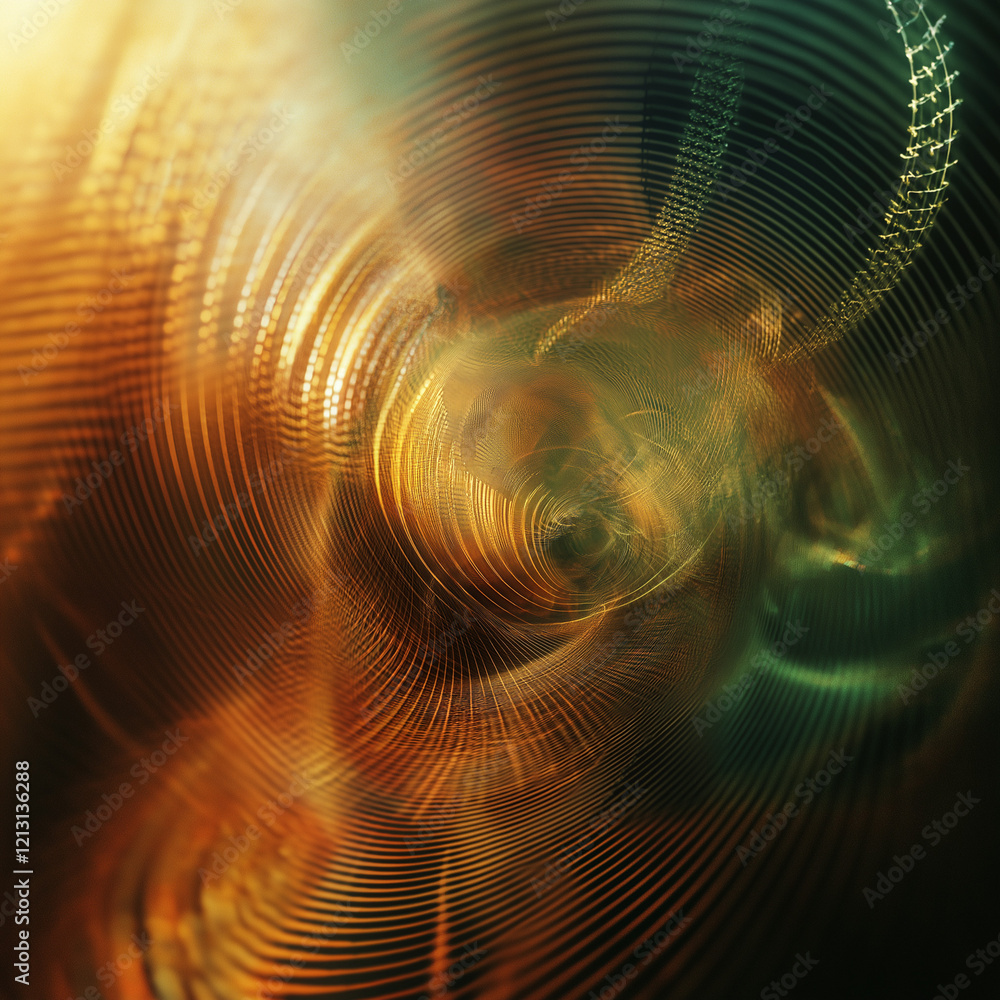 Poster cybernetic fractal light waves: abstract digital art background ai neon data space lines color futur