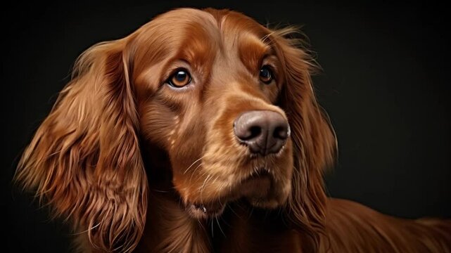 Portrait of irish setter dog animation