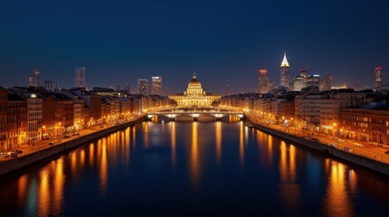 Golden Rivers of a Vibrant City at Night
