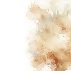 brown watercolor abstraction on white paper. Grunge background. Retro, Vintage