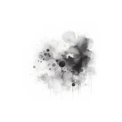 Grey watercolor abstraction on white paper. Grunge background. Retro, Vintag
