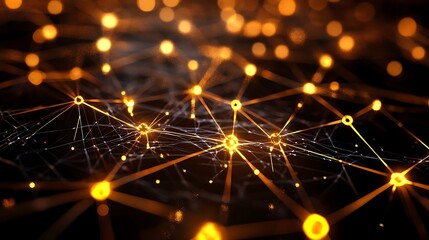 Glowing digital blockchain links interconnected to represent advanced encryption technology