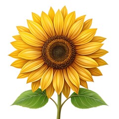 Fototapeta premium A beautiful sunflower isolated on a white background.