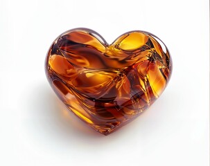 Heart made of glass with a brownish color