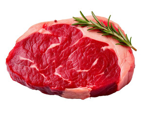 Raw RIb Eye Steak isolated no background