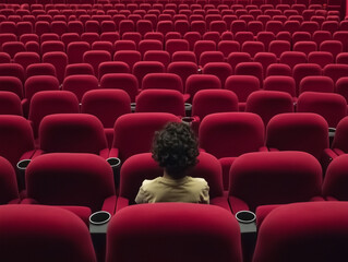 Fototapeta premium kino, stuhl, seat, theater, ausgehöhlt, auditorium, film, stuhl, rot, diele, audience, bestuhlung, reihe, frau, raum, konferenz, theater, innenausstattung, keine reste, bestuhlung, ereignis, besprechu