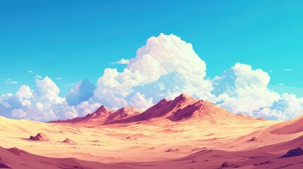 Naklejka premium Desert Mountains Under a Huge Summer Sky