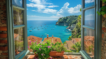 view of the sea from the window