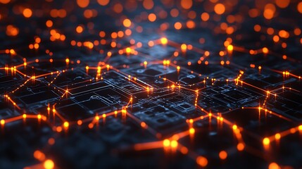 Glowing digital blockchain links in a secure network representing advanced encryption technology