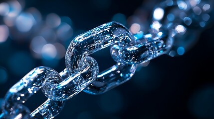 Glowing digital blockchain technology illustrating advanced encryption systems
