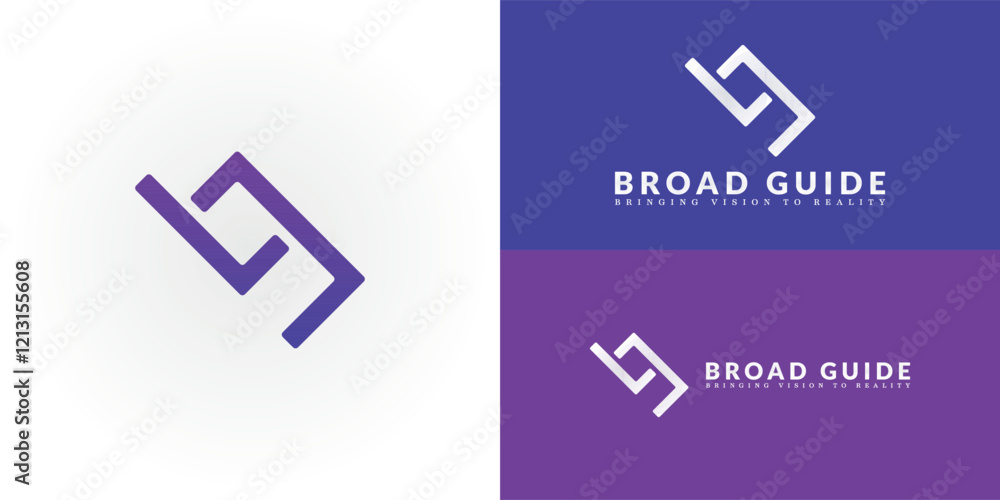Poster the dynamic logo design features the initials bg creatively intertwined, creating a unique and visua