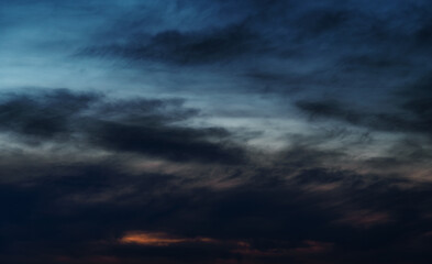 beautiful and dramatic sunset sky with clouds as abstract background