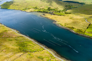 Killary Harbour or Killary fjord, a stunning fjord in the west of Ireland. North Connemara's...