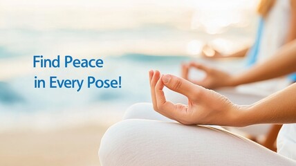 Peaceful yoga meditation at the beach for relaxation and wellness