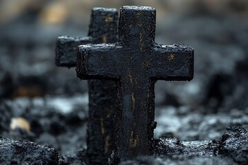Close-Up of a Cross with Intricate Details


