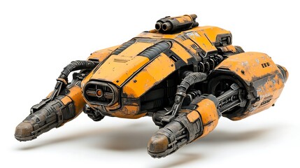 Vintage robot toy isolated on a clean white background showcasing details