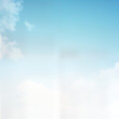 Obraz premium Soft light blue sky with fluffy white clouds. Gentle cloudscape. Serene, peaceful atmosphere. Ideal for background design illustration projects. Background image suitable for various projects like