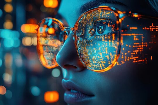 looking through glasses at an advertisement merging reality with visual creativity showcasing innovative marketing ideas in a modern aesthetic that captures attention and sparks curiosity