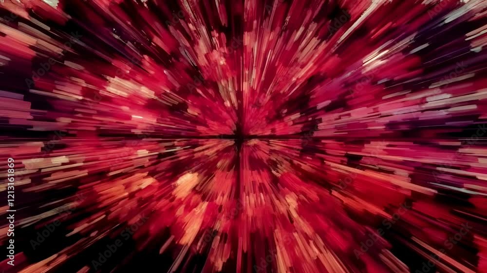 Poster abstract background with elongated cubes that look like many skyscrapers. flight inside the space. c