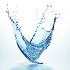 Abstract water splash white background