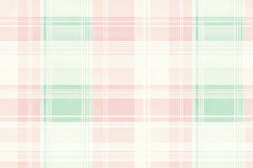Delicate plaid pattern showcasing pastel shades of pink, mint green, and cream in a modern design with a subtle grid arrangement