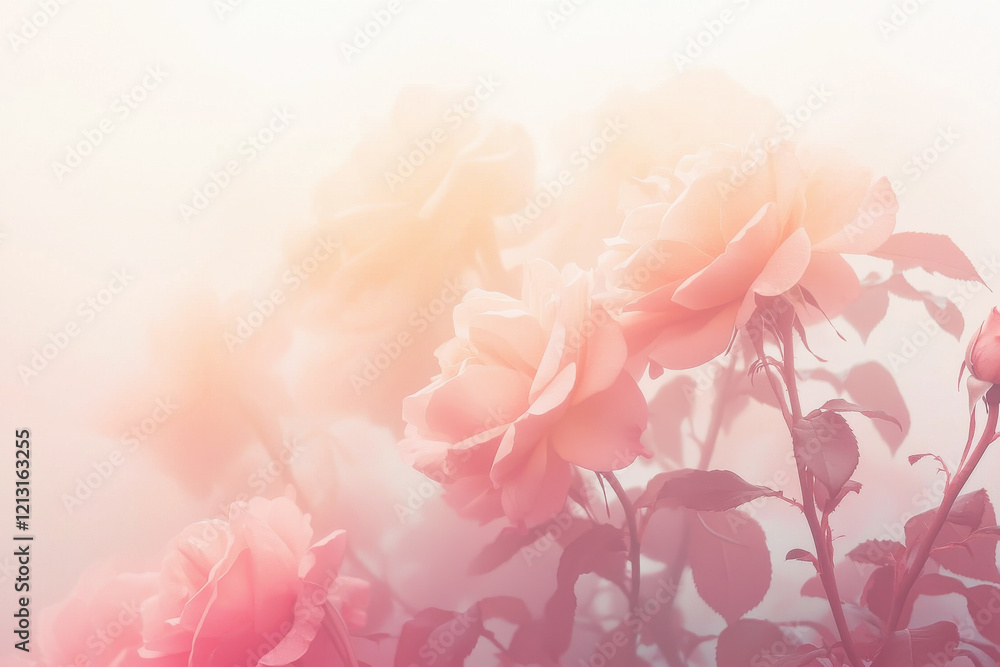 Poster soft romantic gradient pattern transitioning from dusty rose to pale peach with elegant tones and hi