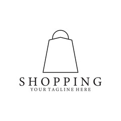 shopping bag logo vector icon illustration template design
