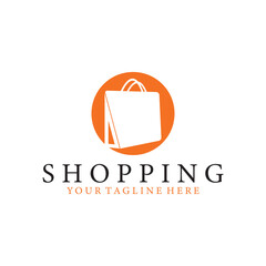 shopping bag logo vector icon illustration template design