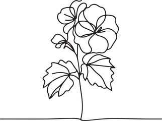Elegant Begonia Vector Line Art