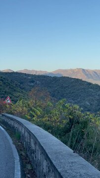 road in mountains in montecassino in italy