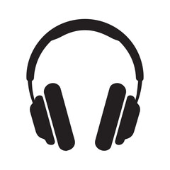 a clean, minimalist silhouette of over-ear headphones