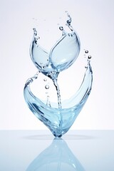 Abstract water splash white background