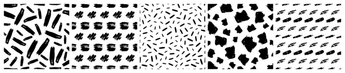 Set of seamless patterns with scribble smears