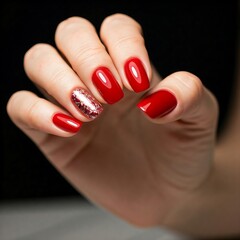 hand with red nails
