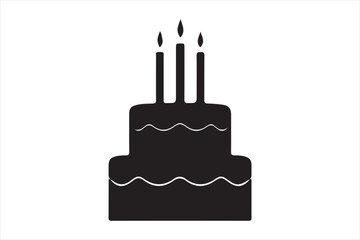 Birthday Cake Silhouette Vector 