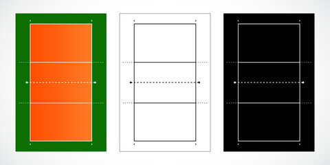 Volleyball Court Layouts in Three Styles