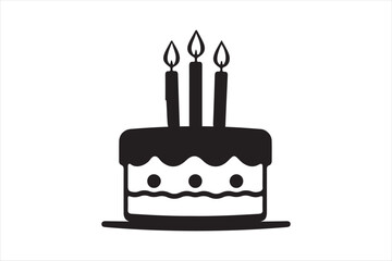 Birthday Cake Silhouette Vector 